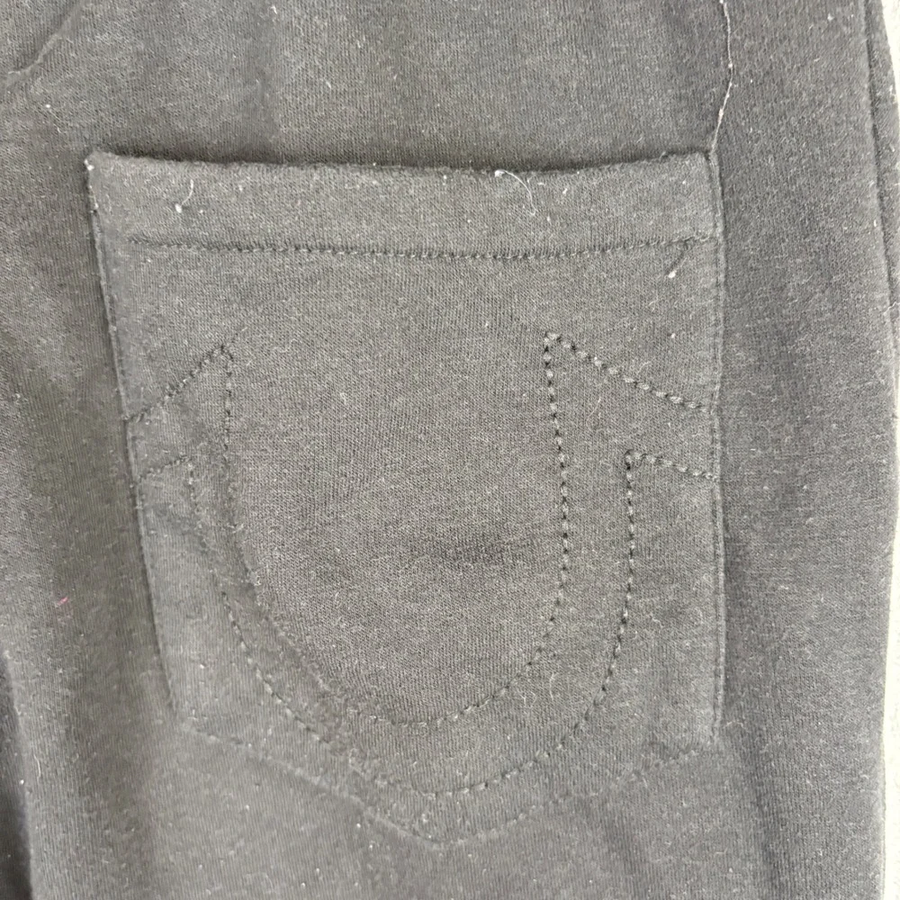 True Religion Sweatpants Men Large Black Horseshoe Fleece Streetwear Y2K Joggers